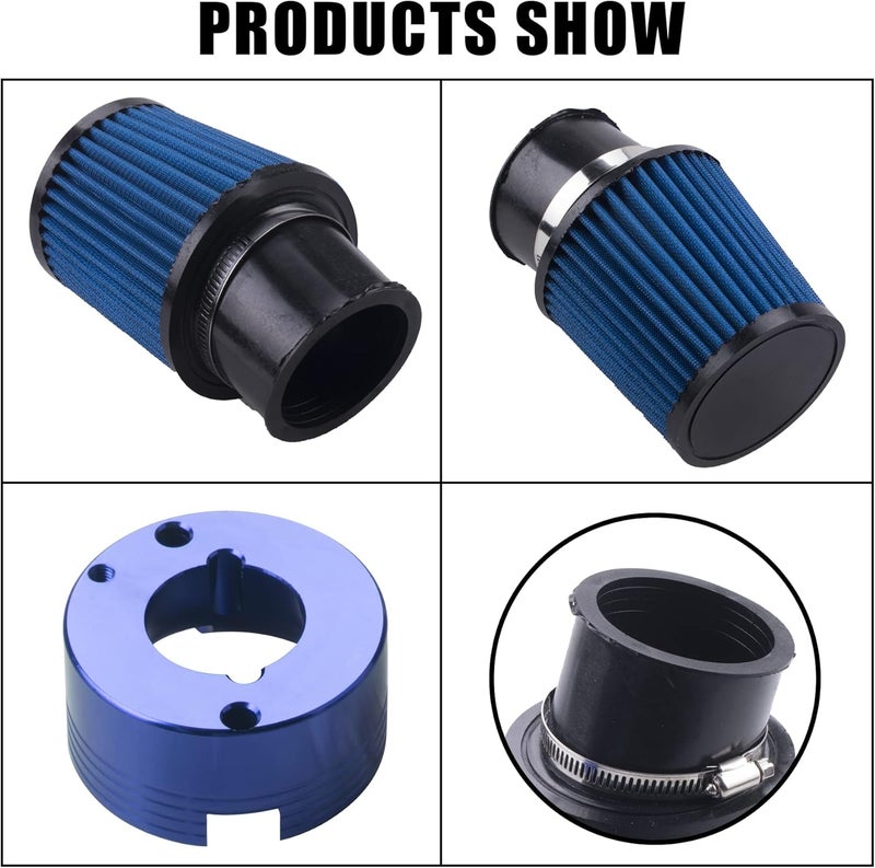 MRELC Air Filter Adapter Jet Kit for Predator 301cc 420cc 11hp 13hp 15hp GX340 GX390 389cc Stage 1 Mini Bike Parts Go Kart Golf Cart Lawnmower Water Pump Pressure Washer Generator OHV Engine (Blue) - Image 2